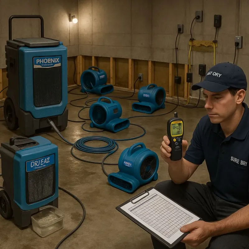 Structural Drying and Dehumidification process in Shakopee, MN
